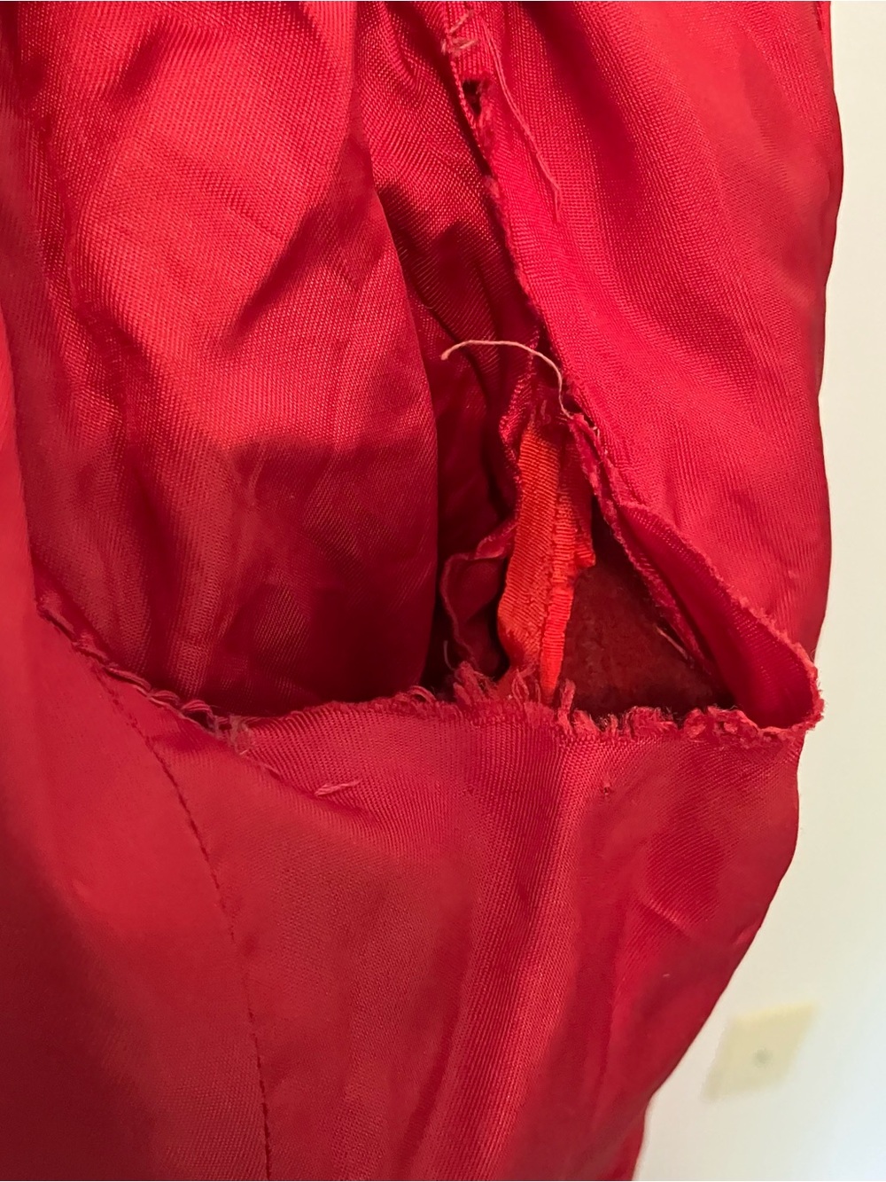 VTG Women’s Sz.8 70s Red Suede Leather Belted Trench Coat Long Boho Festival - Picture 6 of 16